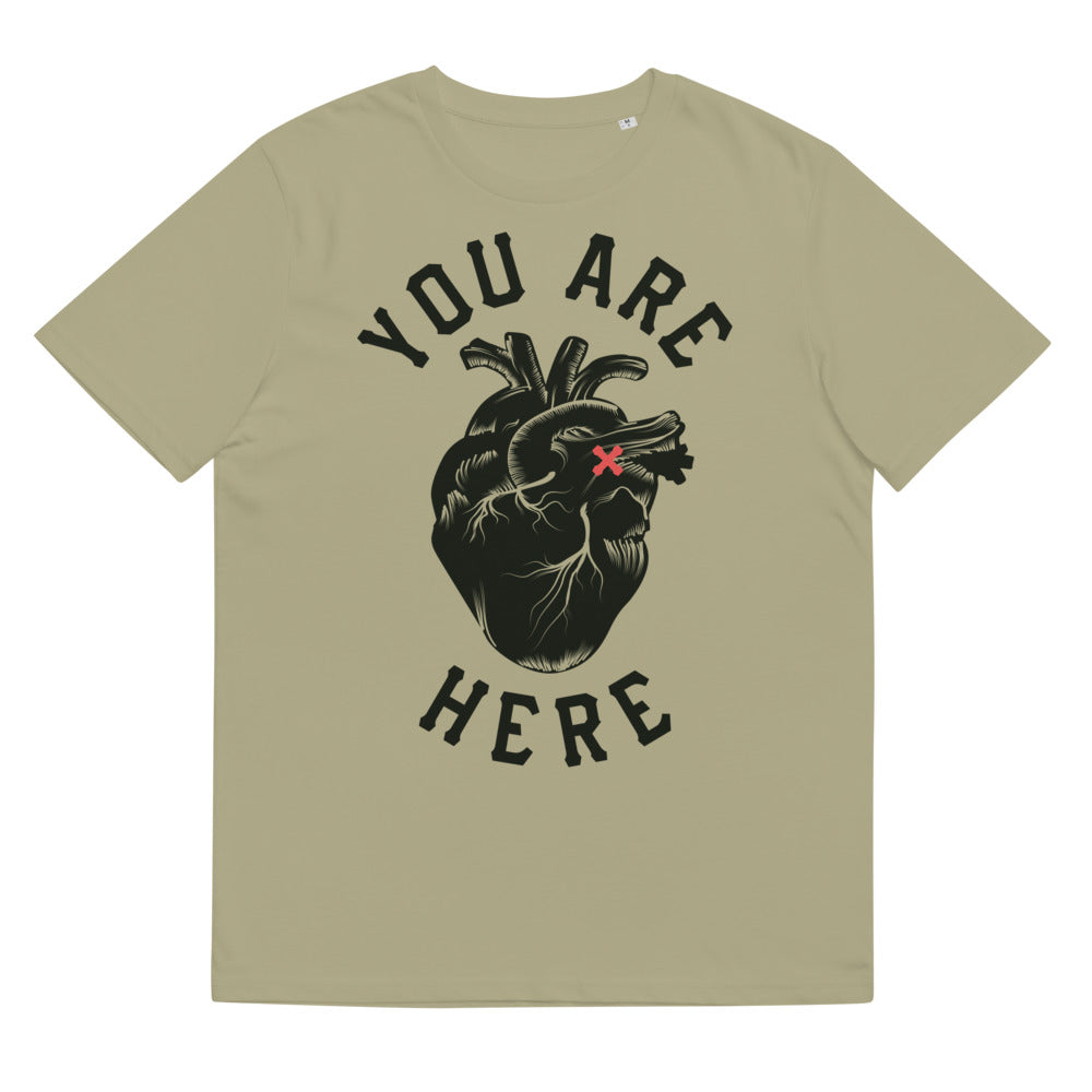 YOU ARE HERE / Unisex organic cotton / Clear / Front / +3 colours